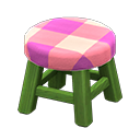 Wooden Stool Green / Pink