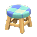 Wooden Stool Light wood / Blue