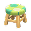 Wooden Stool Light wood / Green