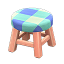 Wooden Stool Pink wood / Blue