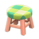 Wooden Stool Pink wood / Green