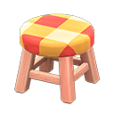 Wooden Stool Pink wood / Orange