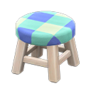 Wooden Stool White wood / Blue