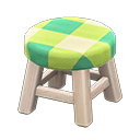 Wooden Stool White wood / Green