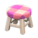 Wooden Stool White wood / Pink