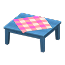 Wooden Table Blue / Pink