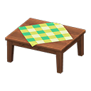 Wooden Table Dark wood / Green