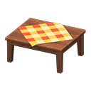 Wooden Table Dark wood / Orange