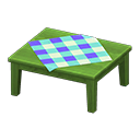 Wooden Table Green / Blue