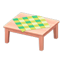 Wooden Table Pink wood / Green