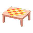 Wooden Table Pink wood / Orange