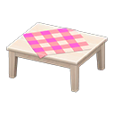 Wooden Table White wood / Pink