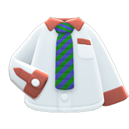 Work Shirt Green-striped necktie