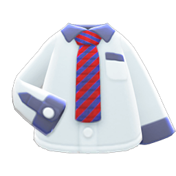Work Shirt Red-striped necktie
