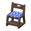 Animal Crossing Writing Chair|Dark brown / Blue Image