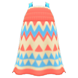 Zigzag-print Dress Coral