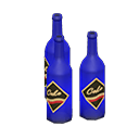 Decorative bottles Black labels Label Blue