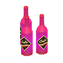 Decorative bottles Black labels Label Pink