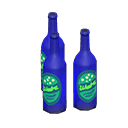 Decorative bottles Green labels Label Blue