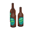 Decorative bottles Green labels Label Brown