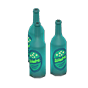 Decorative bottles Green labels Label Light blue