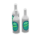 Decorative bottles Green labels Label White