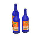 Decorative bottles Orange labels Label Blue