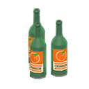 Decorative bottles Orange labels Label Green