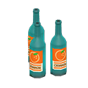 Decorative bottles Orange labels Label Light blue