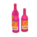 Decorative bottles Orange labels Label Pink