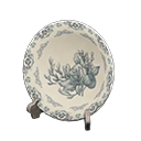 Decorative plate Monochrome floral design Design Silver