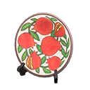 Decorative plate Pomegranates Design Black