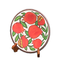 Decorative plate Pomegranates Design Brown