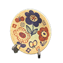 Decorative plate Sepia floral design Design Silver