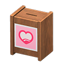 Donation box Heart Label Brown