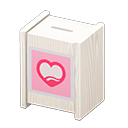 Donation box Heart Label White