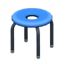 Animal Crossing Donut stool|Blue Seat design Black Image