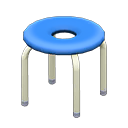 Donut stool Blue Seat design White