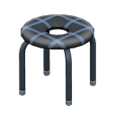 Donut stool Checkered black Seat design Black