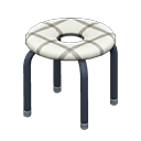Donut stool Checkered white Seat design Black