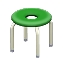 Donut stool Green Seat design White