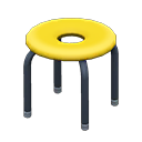 Donut stool Yellow Seat design Black