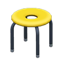 Donut stool Yellow Seat design Black