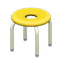 Donut stool Yellow Seat design White