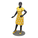 Dress mannequin Yellow Dress color Black