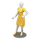 Dress mannequin Yellow Dress color White