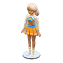 Dress-up doll Cheerleader Outfit Medium-length white