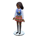 Dress-up doll School uniform Outfit Medium-length black