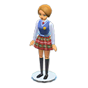 Dress-up doll School uniform Outfit Short brown