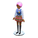 Dress-up doll School uniform Outfit Short pink